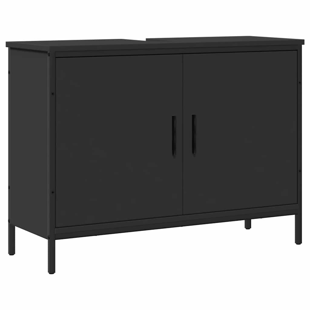 vidaXL Bathroom Sink Cabinet Black 31.5x11.8x23.6 Engineered Wood