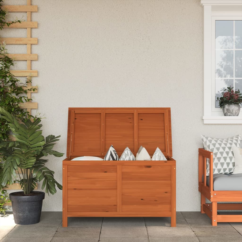 vidaXL Patio Storage Box 39x19.5x23 Solid Wood Fir