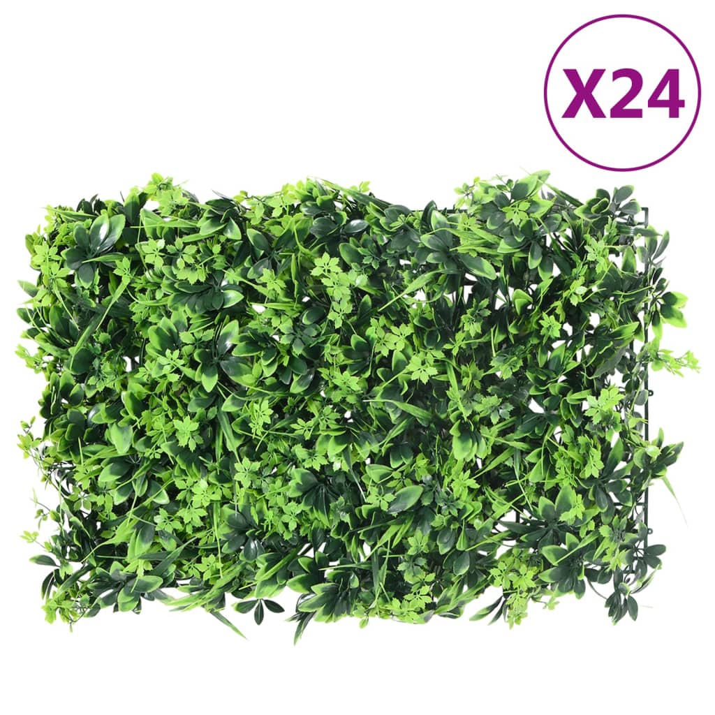 vidaXL Artificial Leaf Fence24 pcs Green 15.7x23.6