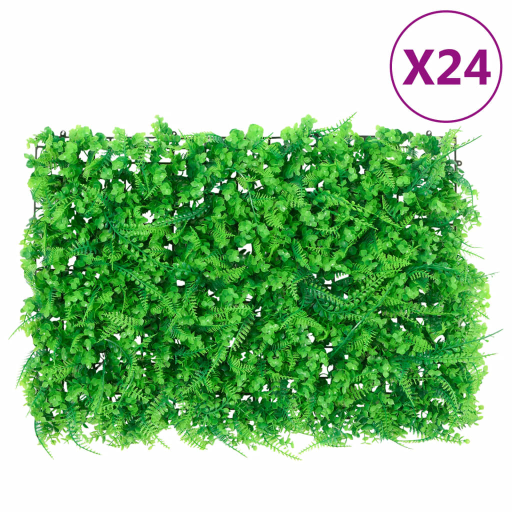 vidaXL Artificial Fern Leaf Fence24 pcs Green 15.7x23.6