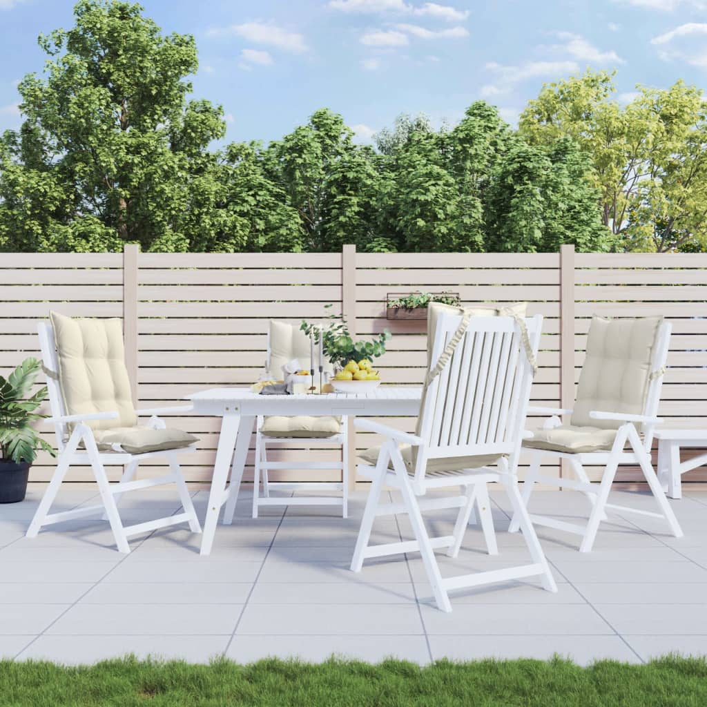 Vidaxl Highback Chair Cushions 4 Pcs Cream Oxford Fabric