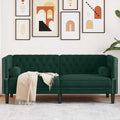 vidaXL Chesterfield Sofa with Bolsters 2-Seater Dark Green Velvet