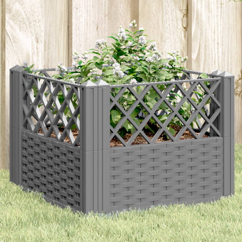 vidaXL Garden Planter with Pegs Light Gray 17.1x17.1x17.1 PP