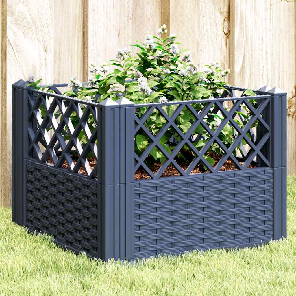 vidaXL Garden Planter with Pegs Gray 17.1x17.1x17.1 PP