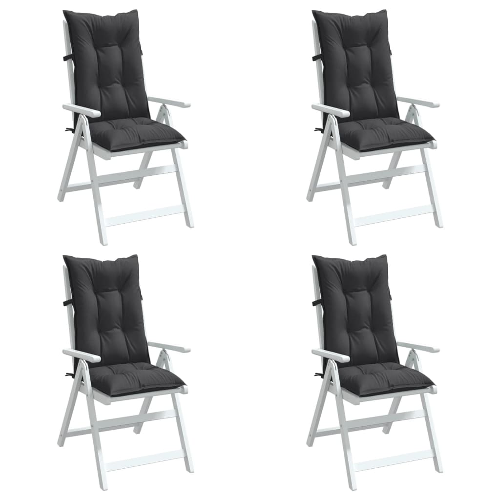 Vidaxl Highback Chair Cushions 4 Pcs Melange Anthracite 47.2X19.7X2.8 Fabric