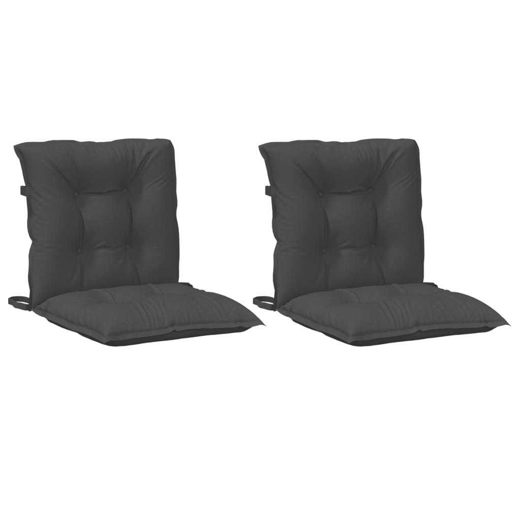 vidaXL Lowback Chair Cushions 2 pcs Melange Anthracite 39.4x19.7x2.8 Fabric