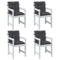 Vidaxl Lowback Chair Cushions 4 Pcs Melange Anthracite 39.4X19.7X2.8 Fabric