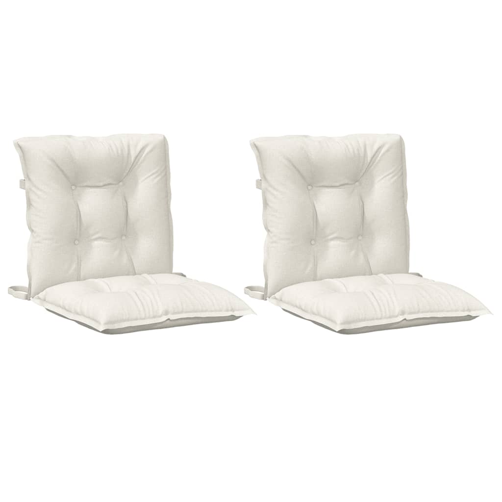 vidaXL Lowback Chair Cushions 2 pcs Melange Cream 39.4x19.7x2.8 Fabric