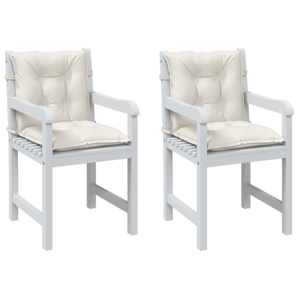 vidaXL Lowback Chair Cushions 2 pcs Melange Cream 39.4x19.7x2.8 Fabric