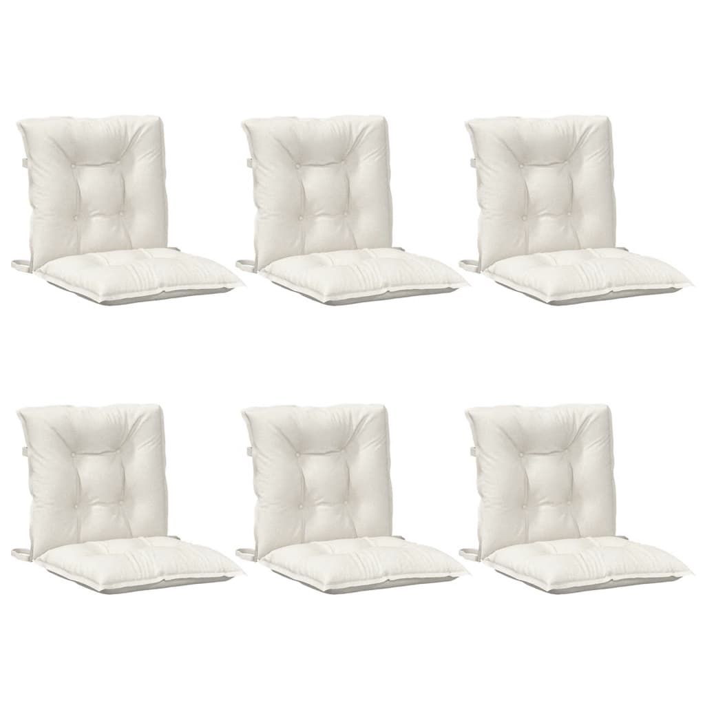 vidaXL Lowback Chair Cushions 6 pcs Melange Cream 39.4x19.7x2.8 Fabric