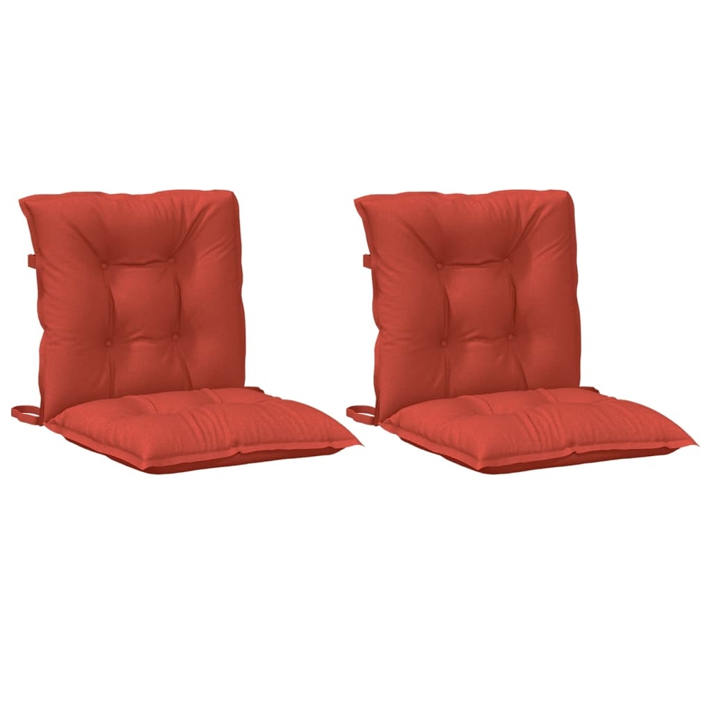 vidaXL Lowback Chair Cushions 2 pcs Melange Red 39.4x19.7x2.8 Fabric