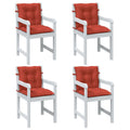 Vidaxl Lowback Chair Cushions 4 Pcs Melange Red 39.4X19.7X2.8 Fabric