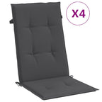 vidaXL Highback Chair Cushions 4 pcs Melange Anthracite 47.2x19.7x1.6 Fabric