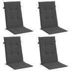 vidaXL Highback Chair Cushions 4 pcs Melange Anthracite 47.2x19.7x1.6 Fabric