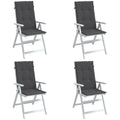 vidaXL Highback Chair Cushions 4 pcs Melange Anthracite 47.2x19.7x1.6 Fabric