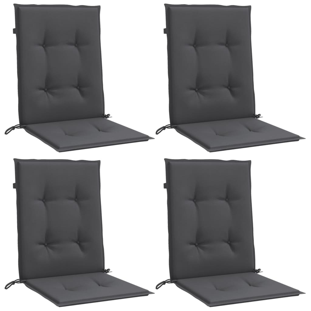 vidaXL Lowback Chair Cushions 4 pcs Melange Anthracite 39.4x19.7x1.6 Fabric