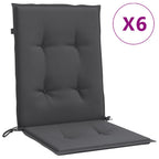 vidaXL Lowback Chair Cushions 6 pcs Melange Anthracite 39.4x19.7x1.6 Fabric
