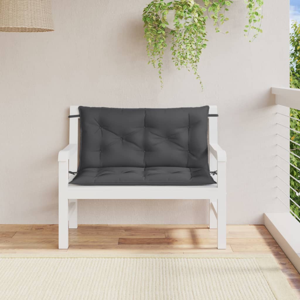 vidaXL Garden Bench Cushions 2 pcs Melange Anthracite 39.4x19.7x2.8 Fabric