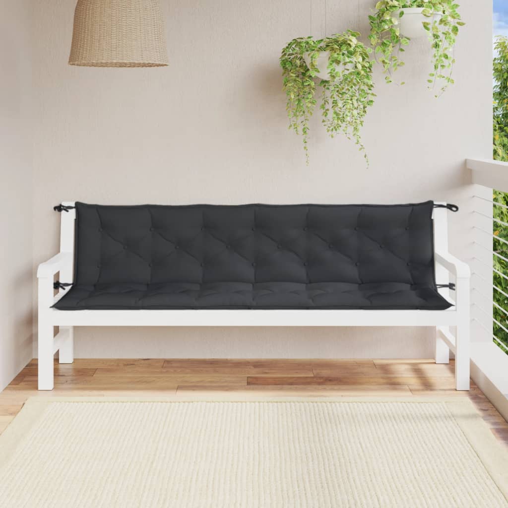 vidaXL Garden Bench Cushions 2 pcs Melange Anthracite 78.7x19.7x2.8 Fabric