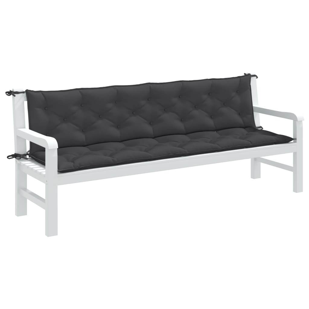 vidaXL Garden Bench Cushions 2 pcs Melange Anthracite 78.7x19.7x2.8 Fabric