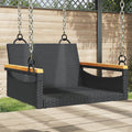 vidaXL Swing Bench Black 24.8x24.4x15.7 Poly Rattan