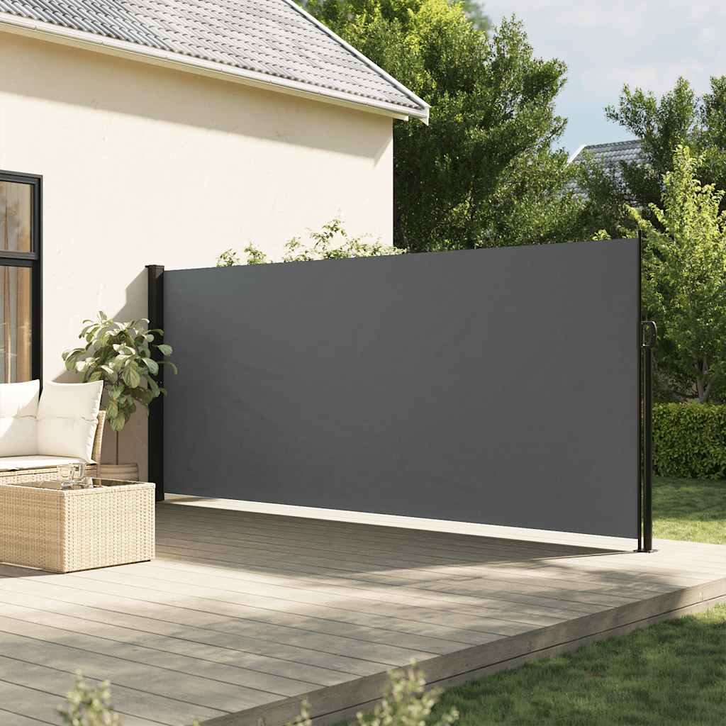 vidaXL Retractable Side Awning Anthracite 70.9x196.9