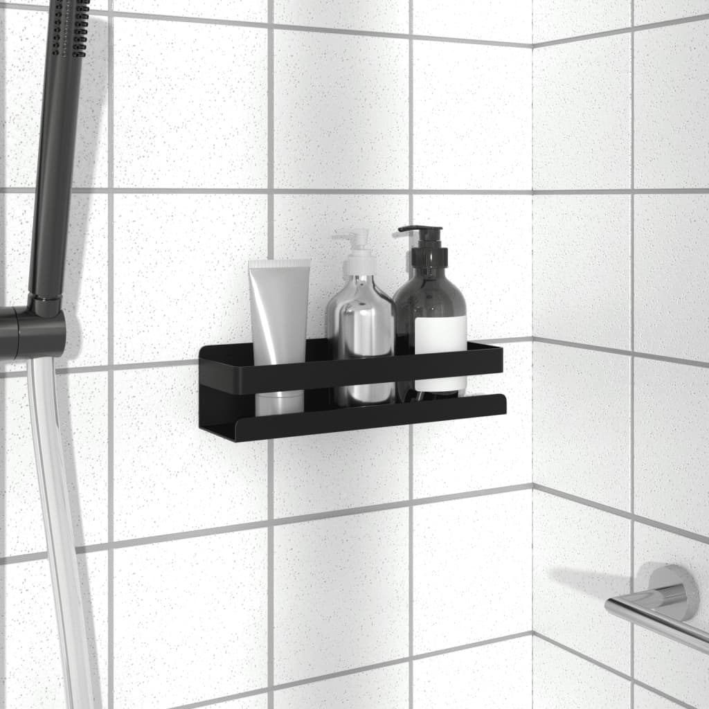 vidaXL Shower Shelf Matt Black 9.1x2.6x2.4 Brushed 304 Stainless Steel