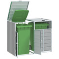 vidaXL Wheelie Bin Storage for Double Bins Gray 56.7x31.9x44.5 Steel
