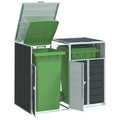 vidaXL Wheelie Bin Storage for Double Bins Anthracite 56.7x31.9x44.5 Steel