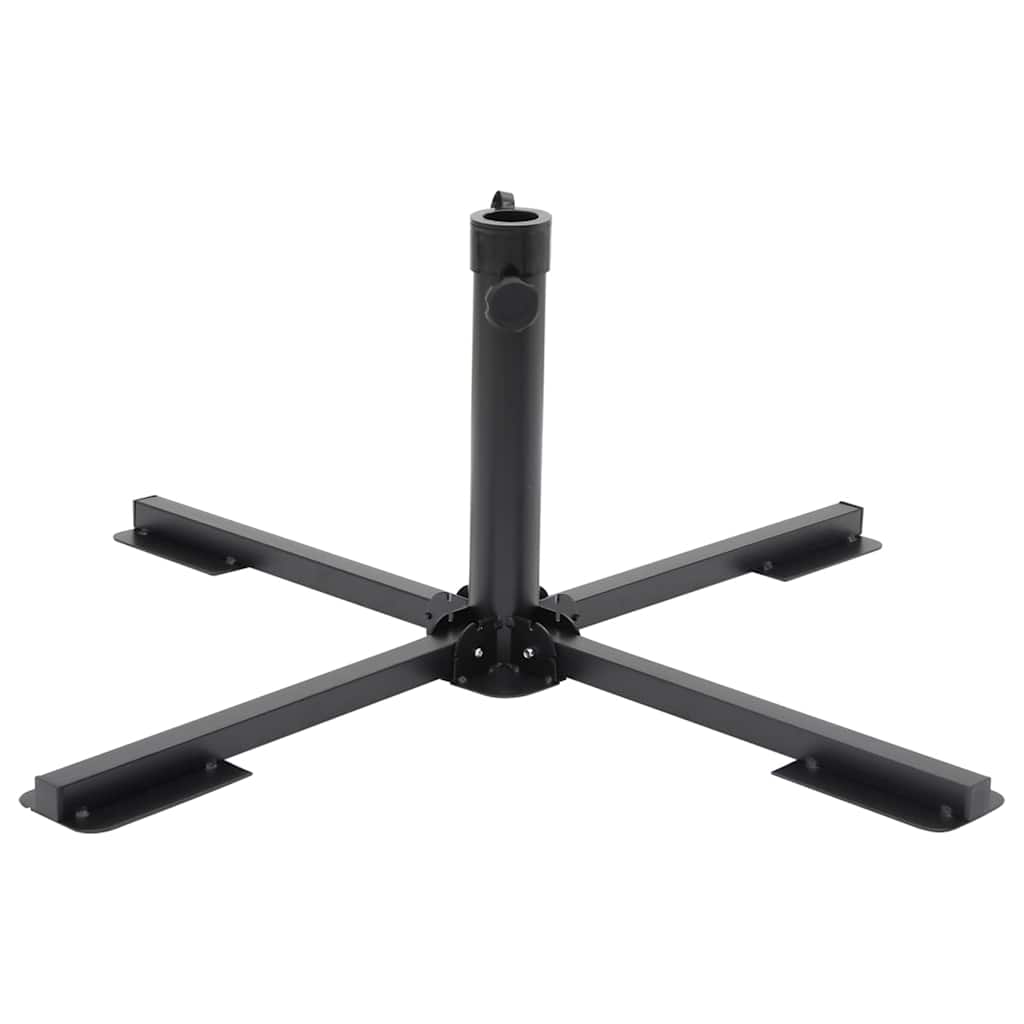 vidaXL Parasol Base Foldable for 1.5/1.9 Pole Glossy Black Steel