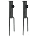 vidaXL Parasol Stands with Spikes 2 pcs 3.5x13.8 Galvanized Steel