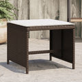 Vidaxl Patio Stools With Cushions 4 Pcs Brown 15.7X15.7X13.8 Poly Rattan
