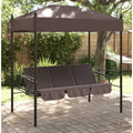 Vidaxl Patio Swing Bench With Canopy Coffee Brownsteel