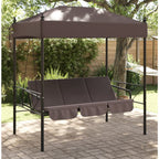 Vidaxl Patio Swing Bench With Canopy Coffee Brownsteel