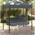 Vidaxl Patio Swing Bench With Canopy Dark Graysteel