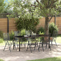 vidaXL Garden Dining Set 7 pcs Anthracite PowderCoated Steel