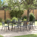 vidaXL Garden Dining Set 9 pcs Anthracite PowderCoated Steel