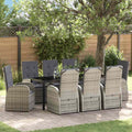 vidaXL Garden Dining Set 9 pcs Grey Poly Rattan