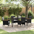 vidaXL Garden Dining Set 5 pcs Black Poly Rattan