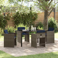 vidaXL Garden Dining Set 5 pcs Grey Poly Rattan