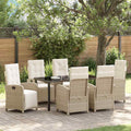 vidaXL Garden Dining Set 7 pcs Beige Poly Rattan