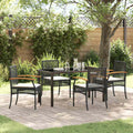 vidaXL Garden Dining Set 5 pcs Black Rattan