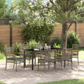 vidaXL Garden Dining Set 7 pcs Grey and Black Rattan