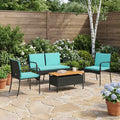 vidaXL Garden set Black Poly Rattan
