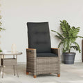vidaXL | Reclining Garden Chair | Grey and Dark Grey Poly Rattan