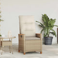 vidaXL | Reclining Garden Chair | Beige and Cream 25.20 x 22.64 x 44.09 in