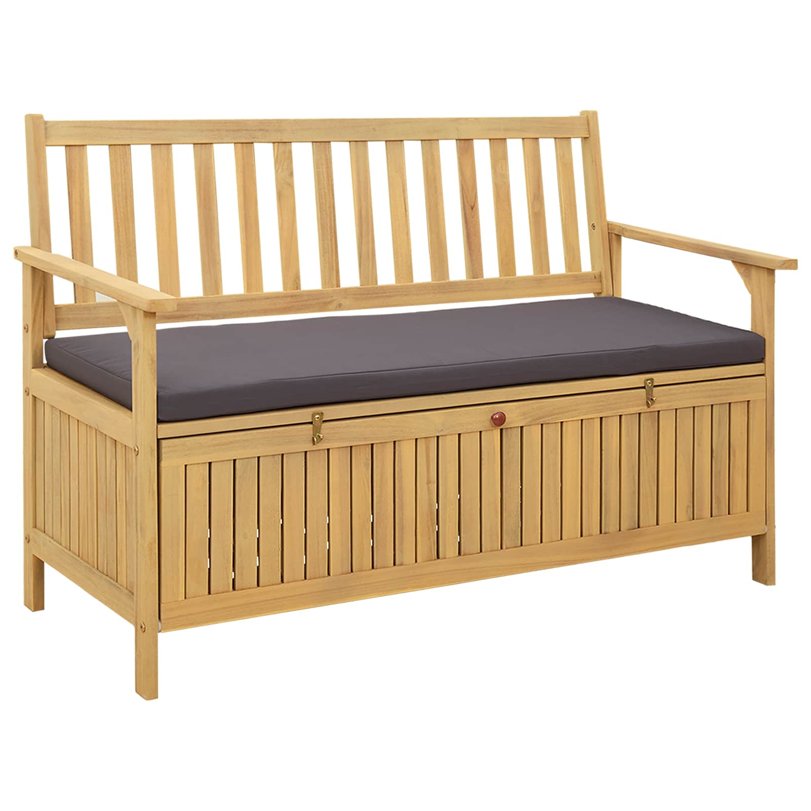 vidaXL Storage Bench 2 Seater 47.24 x 24.80 x 33.07 in Rectangular