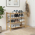 vidaXL Shoe Rack 26.77 x 11.02 x 24.80 in Bamboo Natural