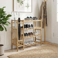 vidaXL Shoe Rack 34.65 x 10.63 x 31.50 in Bamboo Natural