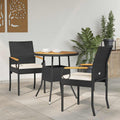 vidaXL Garden Chairs 2 pcs Black and Cream White